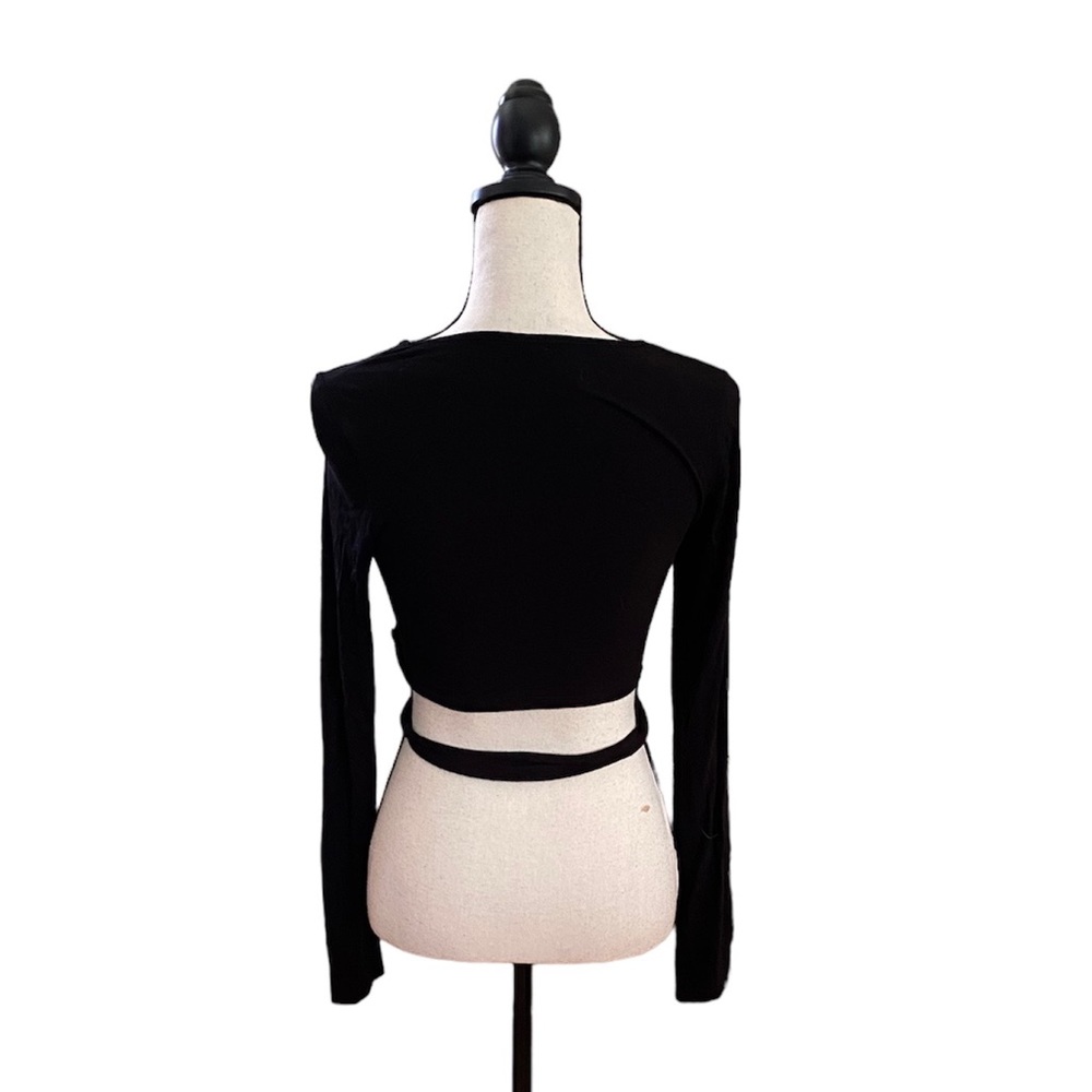 Long Sleeve Wrap Tee with Wrapped bottom - Picture 2 of 2
